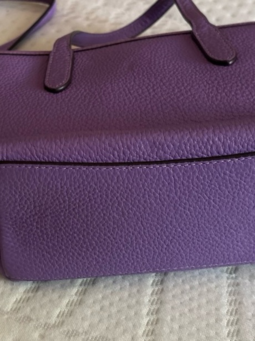 Coach Lavender Pebbled Leather Crossbody Tote - Picture 2 of 6